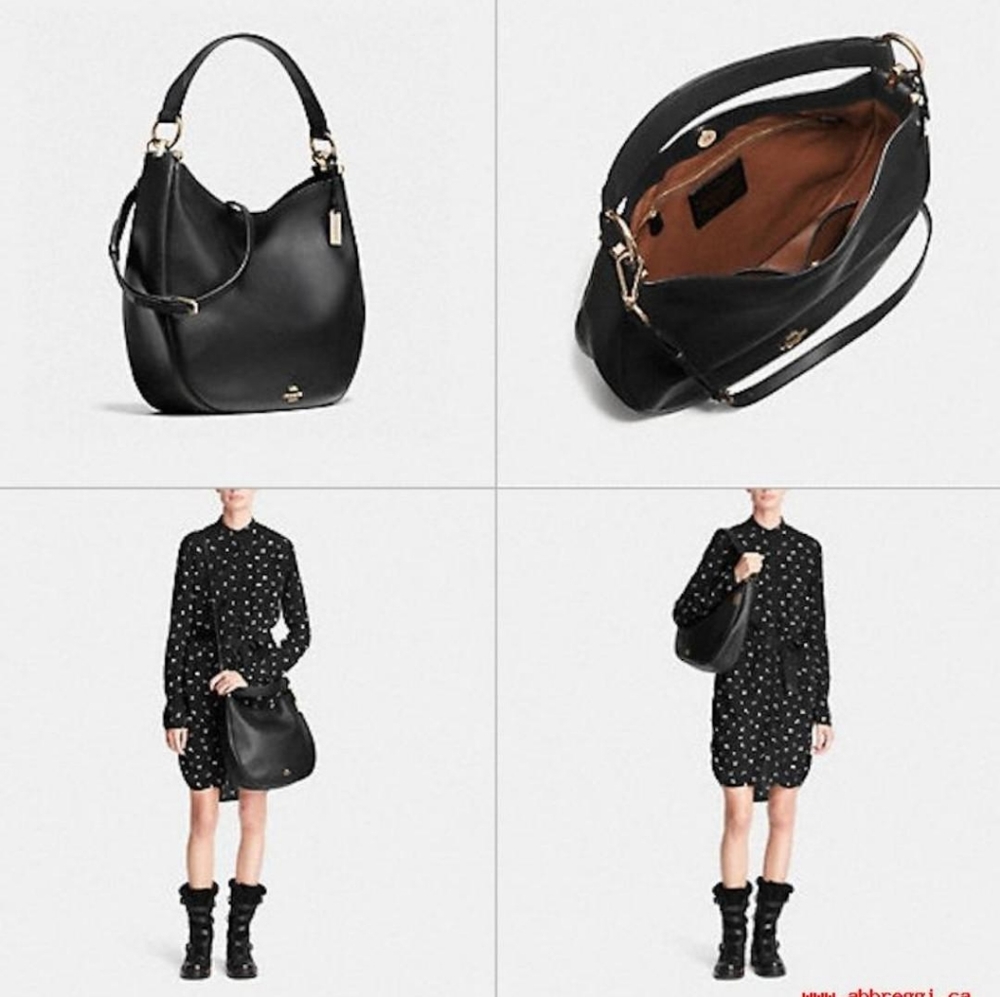 Coach blue/black Nomad hobo leather bag